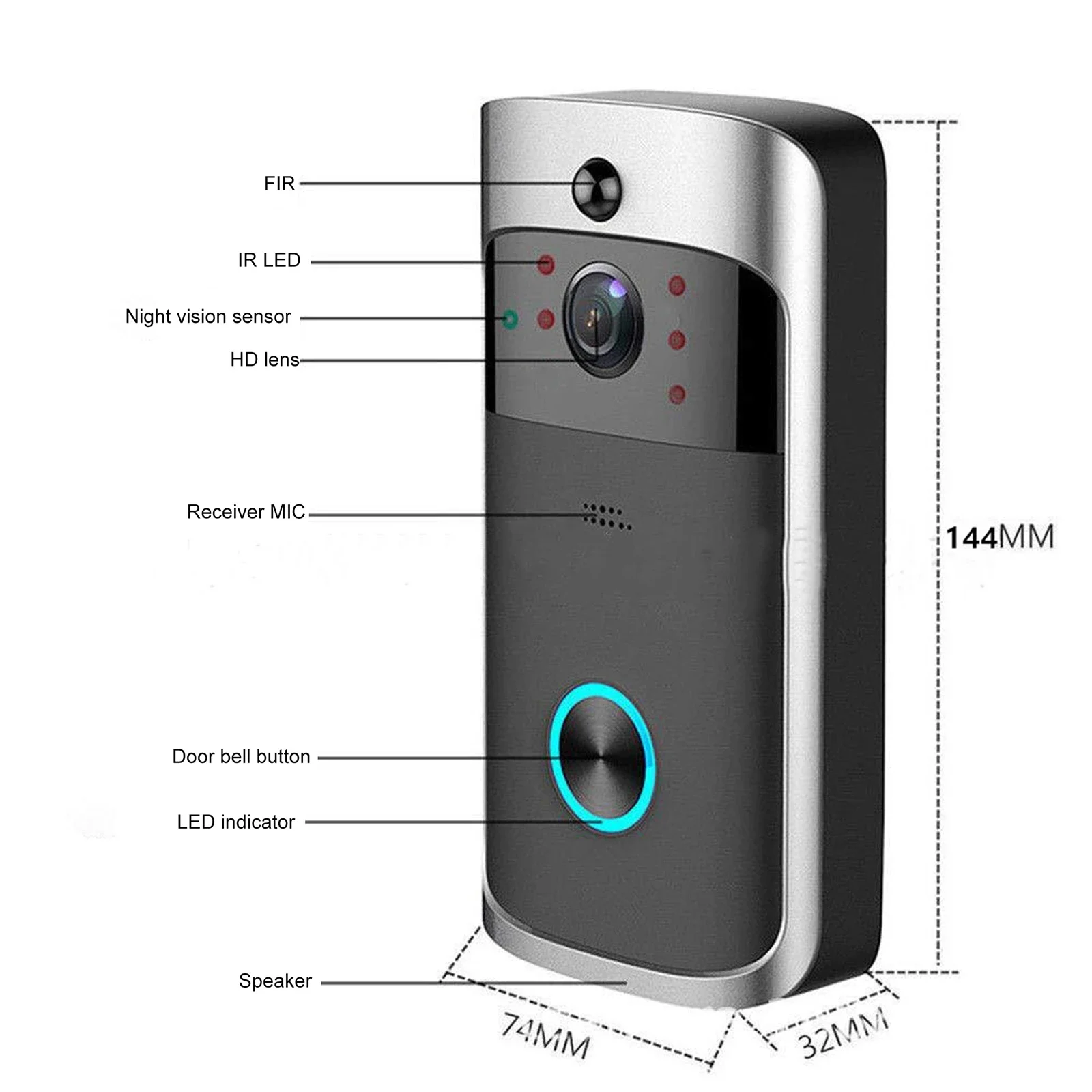 2026 NEW V5 Video Door Bell Wi - Smart Doorbell Wired avaliação e preço