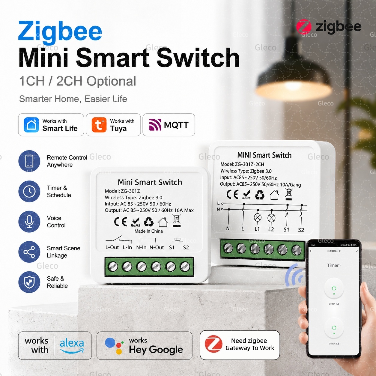 Zigbee Tuya Smart Switch Smart - Home Automation Diy avaliação e preço