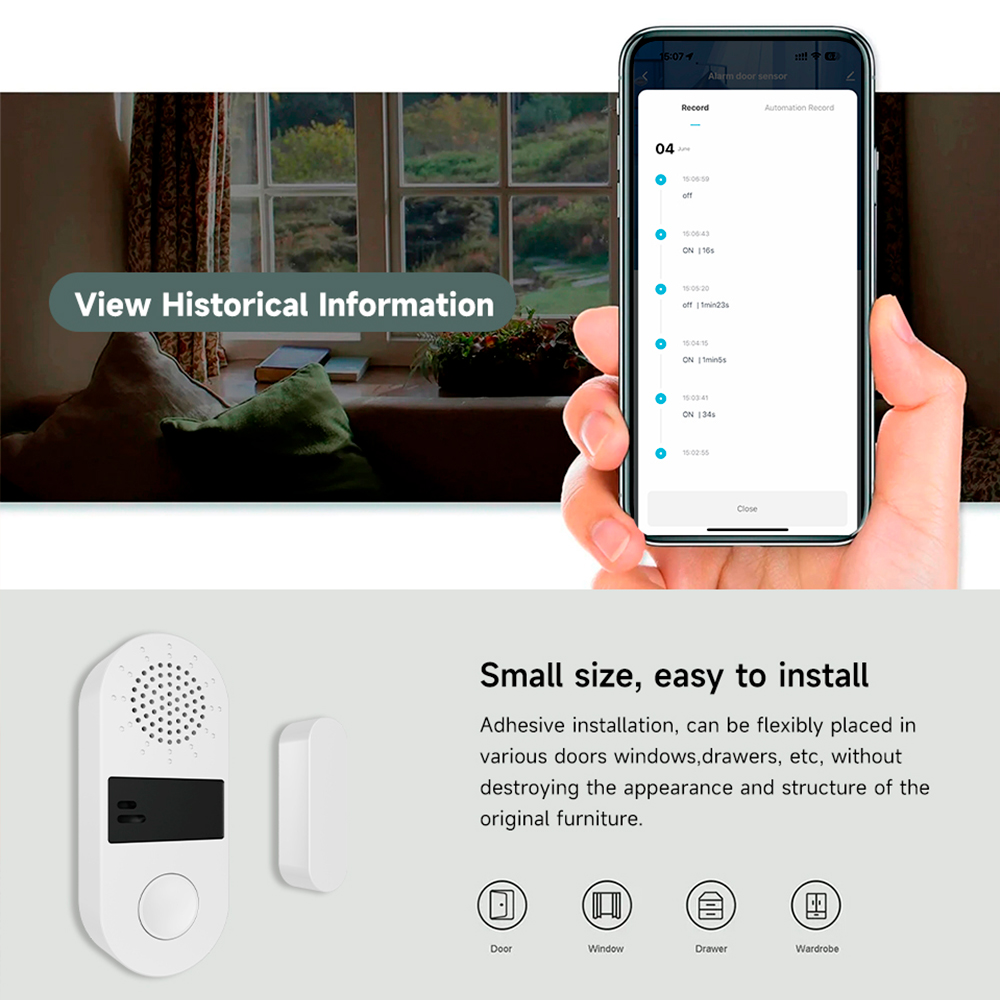 Tuya Zigbee Wireless Door Wind - Home Automation Ideas avaliação e preço