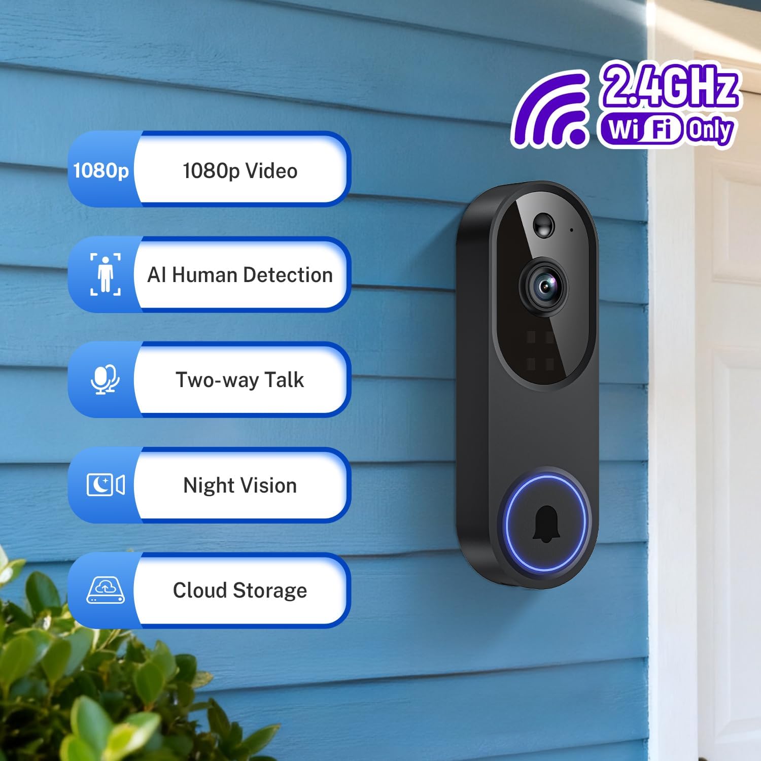 Wireless Wi-Fi Video Doorbell  - Smart Doorbell Wired avaliação e preço