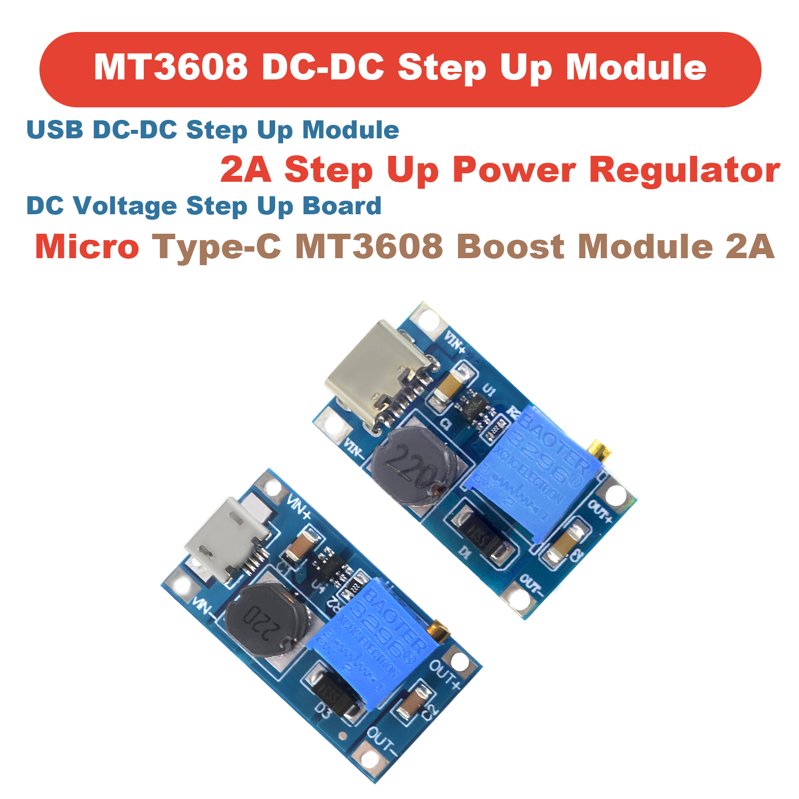 1-10pcs MT3608 DC-DC Step Up C - Home Automation Arduino avaliação e preço