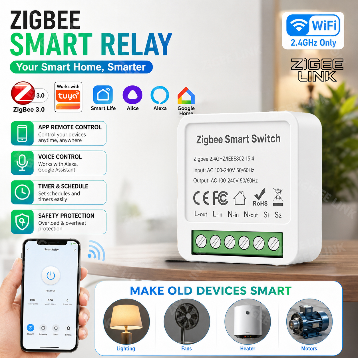 Mini WIFI Zigbee3.0 Smart Swit - Home Automation Diy avaliação e preço