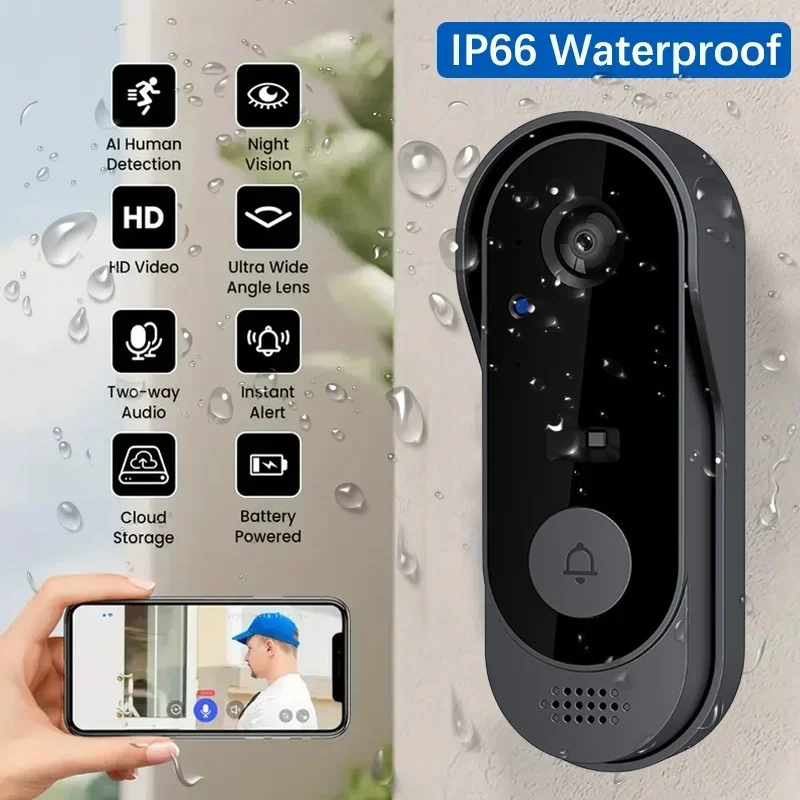 Video HD Wireless Waterproof D - Smart Doorbell Wired avaliação e preço
