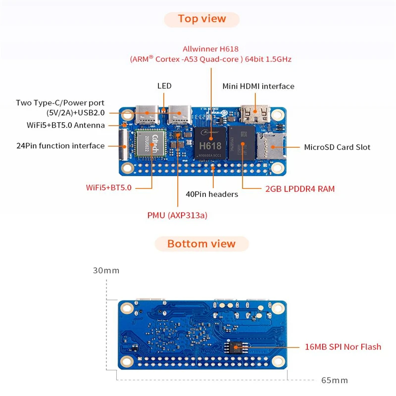 Orange Pi Zero 2 W 2GB RAM DDR - Pi Zero W Board avaliação e preço