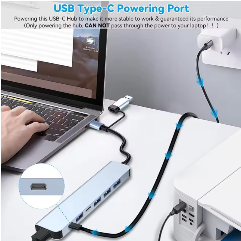 USB C Hub USB Splitter 8 in 1  - Home Assistant Sd avaliação e preço