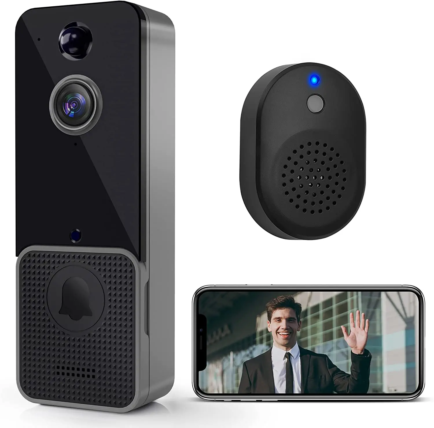 Wireless WiFi Video Doorbell C - Smart Doorbell Wired avaliação e preço