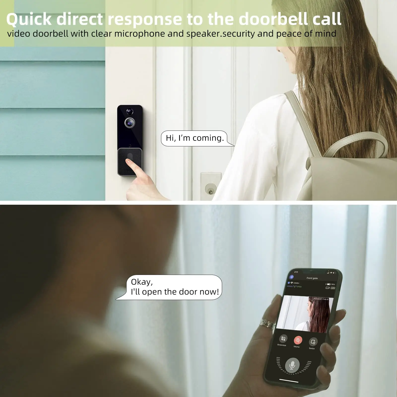 Wireless WiFi Video Doorbell C - Smart Doorbell Wired avaliação e preço