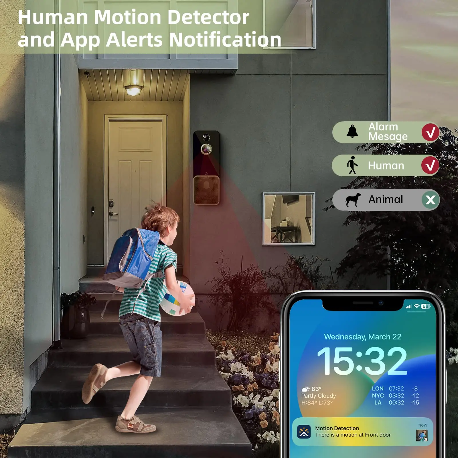 Wireless WiFi Video Doorbell C - Smart Doorbell Wired avaliação e preço