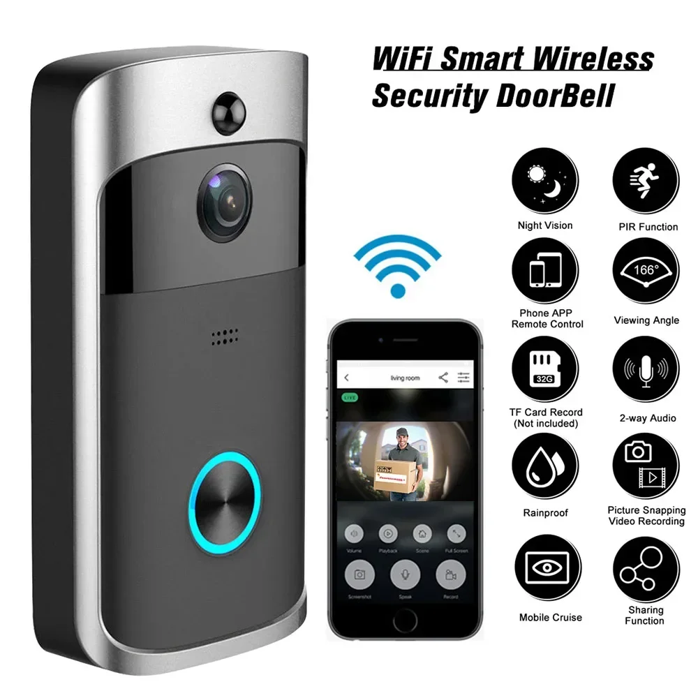 720P HD Smart Home Wireless WI - Smart Doorbell Wired avaliação e preço