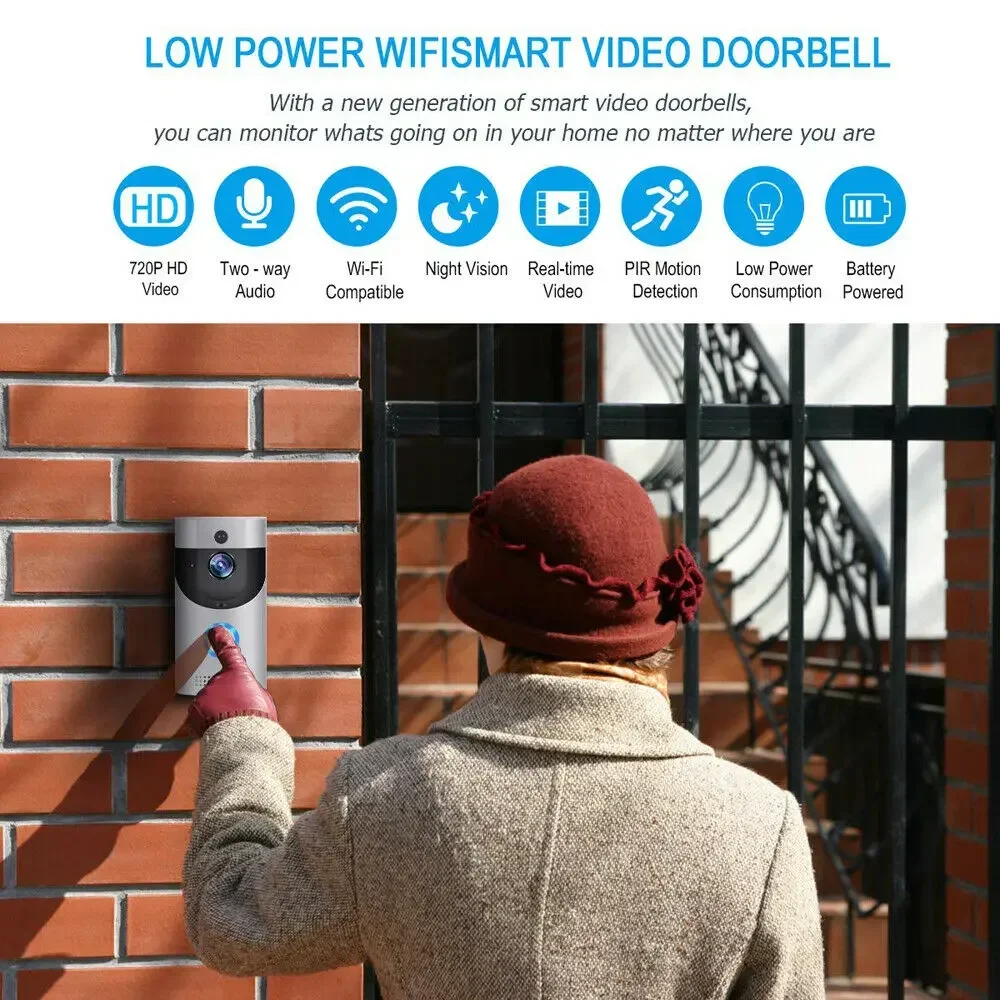 720P HD Smart Home Wireless WI - Smart Doorbell Wired avaliação e preço